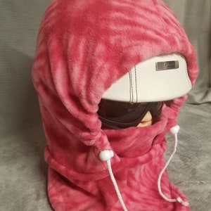 Pink Burst Anti Pill Plush Fleece Ski Helmet Cover