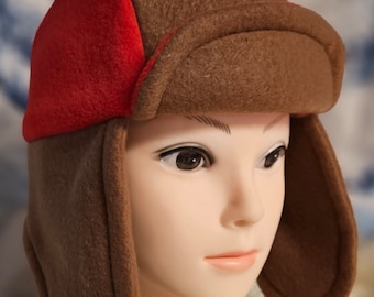 Brown and Red Accent Adult Winter Hat