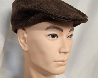 Brown Tweed Print Flat Cap