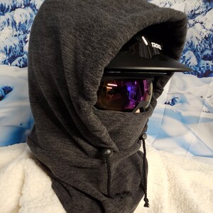 Dark Gray, Charcoal Gray Anti Pill Fleece Large Ski Helmet Cover