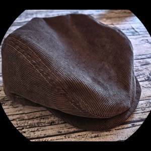 Olive Green Corduroy Flat Cap
