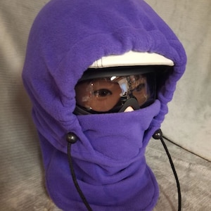 Purple Large Fleece Ski Helmet Cover