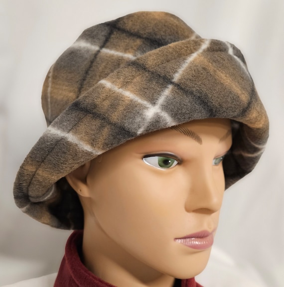 Brown Plaid Anti Pill Fleece Winter Flapper Hat - Etsy display picture 1