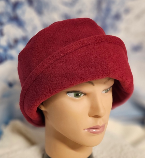 Wine Anti Pill Fleece Winter Flapper Hat Etsy