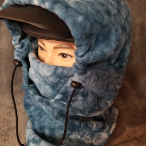Teal Marble Anti Pill Extra Large Fleece Ski Helmet Cover
