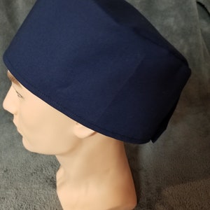 Navy Blue LARGE Scrub Cap Same Top with Hook and Loop Fasteners Ready to Ship.