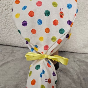 Marbles on White Background Ponytail Pouch Scrub Cap Extra Volume Hair Size