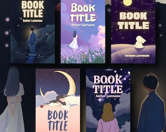 Canva eBook Templates – 5 Dreamy Sky Digital Book Covers | Editable Modern Designs 2560x1600, Kindle Cover Set
