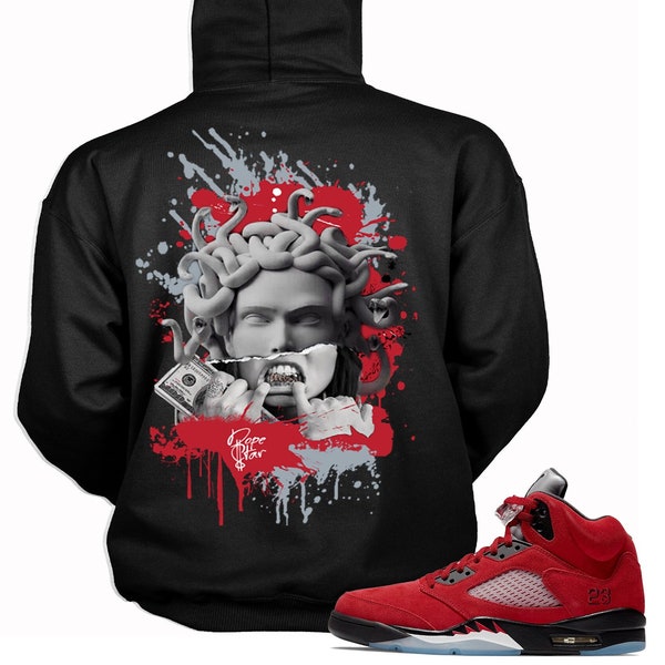 Medusa Hoodie Match Jordan 5 Retro Raging Bull Red (2021)