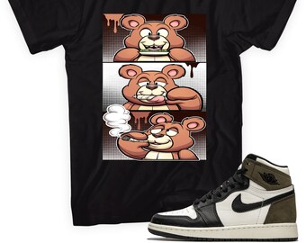 Roll It Lick It Smoke It Bear Made To Match Jordan 1 Retro Dark Mocha