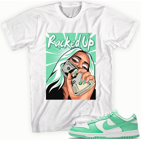 Racked Up Adult Unisex T-shirt gemaakt om te matchen met Dunk Low Green Glow