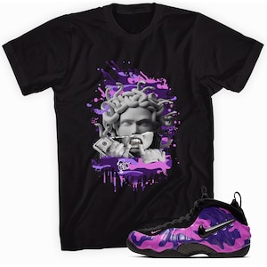 Medusa Sneaker T-Shirt Made for Foamposite One Purple Camo