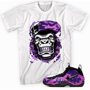 Gorilla Beast Sneaker Shirt Made to Match Foamposite Purple Camo Etsy