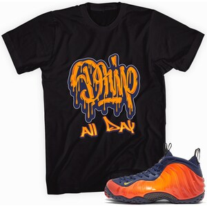 rugged orange foamposite outfit