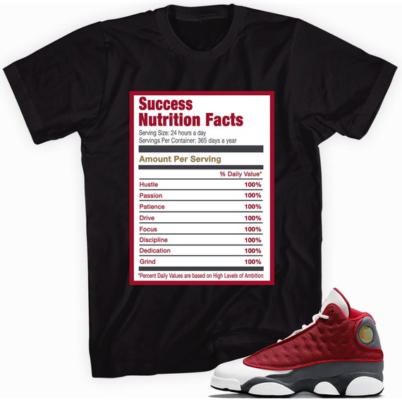Informacion nutricional del exito hecha para combinar con Jordan 13 Retro Gym Red Flint Grey Etsy Espana