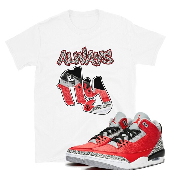Matches Air Jordan 3 Red Cement | Etsy 