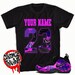 Custom Name Number 23 Unisex Sneaker T-shirt Made for Nike Air Foamposite One Purple Camo Matching Outfits by Match Kicks