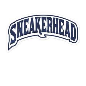 Sticker en vinyle Sneaker Head Backwoods Tribute Match Dunk High Championship Navy pour ordinateur portable, plateau à roulettes, bouteille d'eau chaude, gobelet et plus encore !