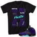 H for Hustle Sneaker T-Shirt Made to for Air Jordan 5 Retro Alternate Grape, Jordan 5 Clothing Matching Outfits by Match Kicks