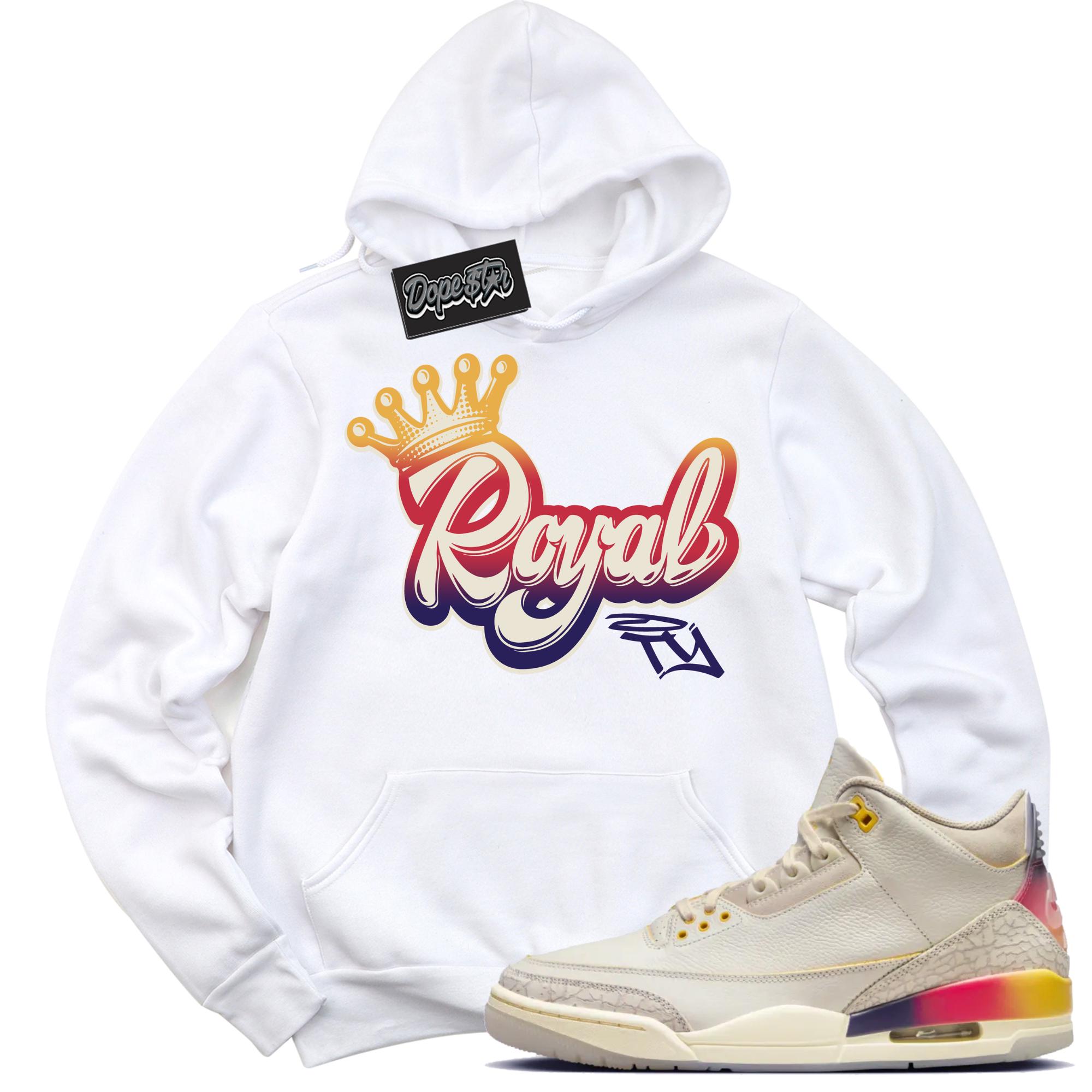 Sudadera con capucha DopeStar de J Balvin Sunset 3s con gráfico de realeza