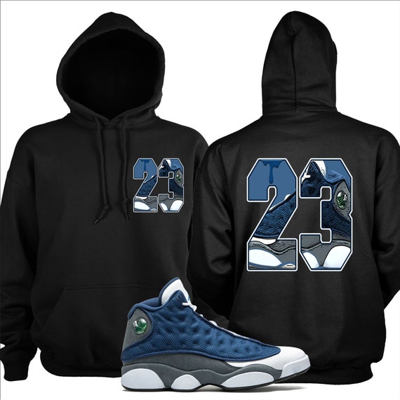 Number 23 Hoodie Custom Made to Match Jordan 13 Retro Navy -  Finland