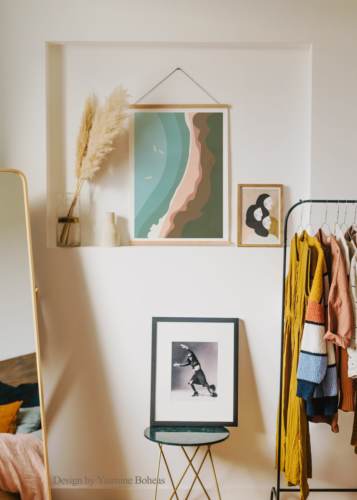 Modern beach poster boho landscape bedroom wall decor Etsy