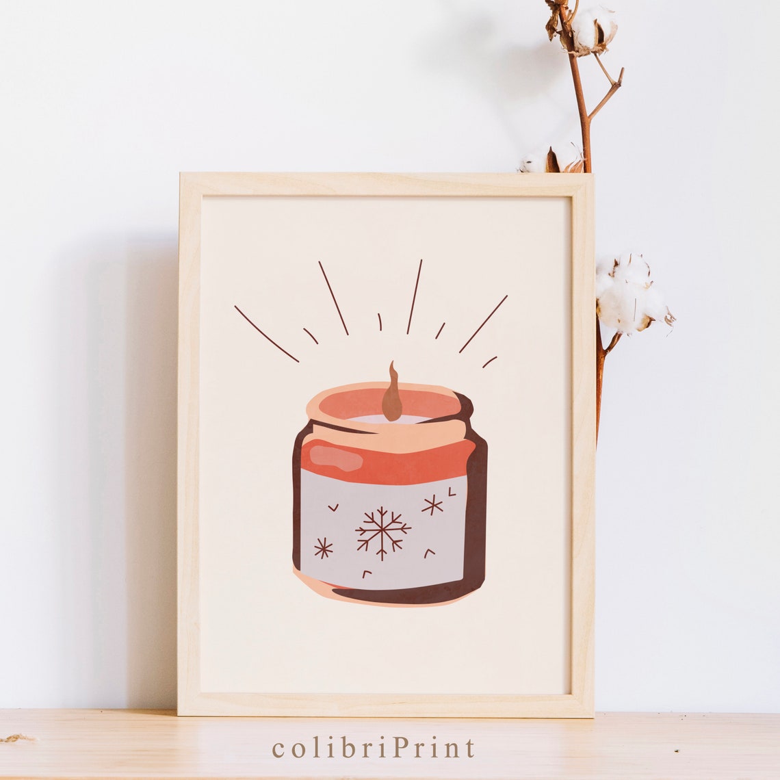 Hygge candle wall art christmas aesthetic wall art bedroom Etsy