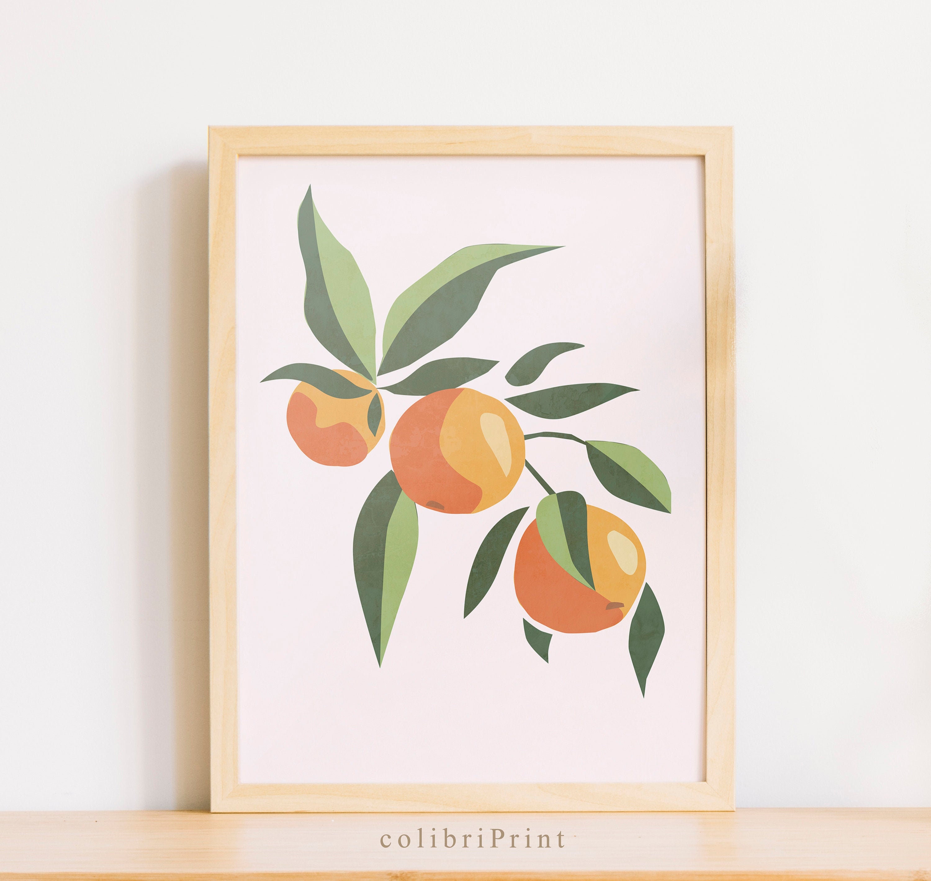 Modern Burnt Orange Print Fruit Wall Art Food Poster Plant Etsy