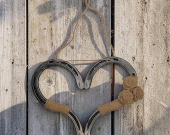 St Croix Forge Handmade Horseshoe Heart Wall Hanging Lucky Love Anniversary Gift