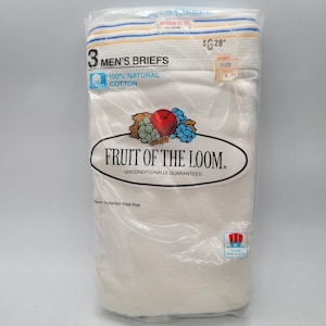 Fruit Of The Loom Briefs Mens M 34 - 36 Made In USA NOS 3 Pack Vintage FOTL 1984