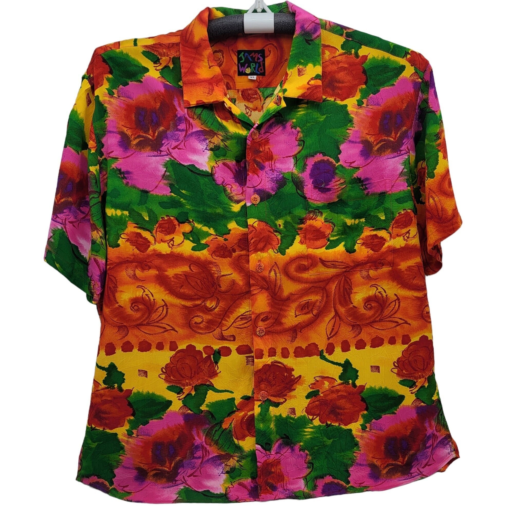 Jams World Men's Vintage Aloha Hawaiian Shirt Rose Heaven Etsy