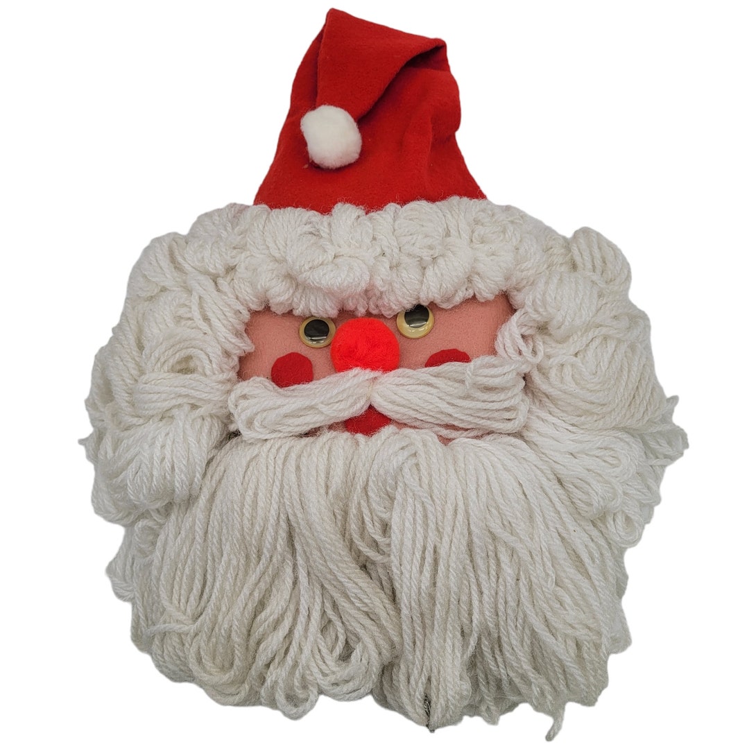 Vintage Bleach Bottle Santa Claus Wall Door Decoration Handmade Felt