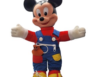 Vintage 1989 Disney Mickey Mouse Mattel Learn To Dress Me Plush Doll 15 inch