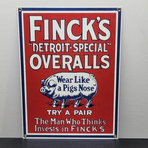 Finck's Overalls Sign - Etsy