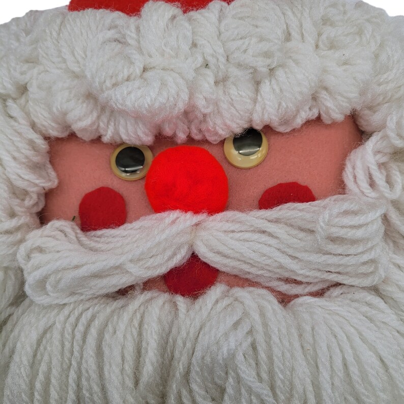 Vintage Bleach Bottle Santa Claus Wall Door Decoration Handmade Felt