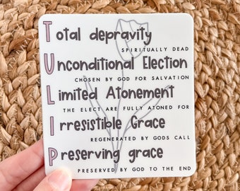 Reformed TULIP Sticker | Doctrines of Grace Sticker | Reformation Day Sticker | Christian Stickers | Reformed Sticker | Bible Stickers