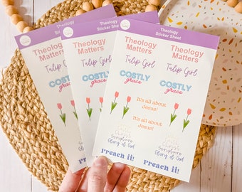 Theology Sticker Sheet | Planner Stickers | Faith Sticker Sheet | Scrapbook Stickers | Bible Journaling | Reformed Theology Sticker Sheet