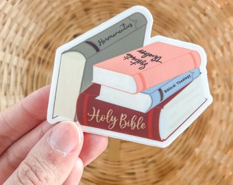 Theology Books Sticker | Stack of Books Sticker | Christian Stickers | Bible Study Stickers | Bible Journaling Sticker | Reformed Stickers