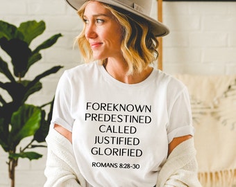 Romans 8 T-Shirt | Golden Chain Of Salvation Shirt | Bible Verse Romans 8 Shirt | Grace Alone Top | Calvinist Shirt | Christian Mom Gift