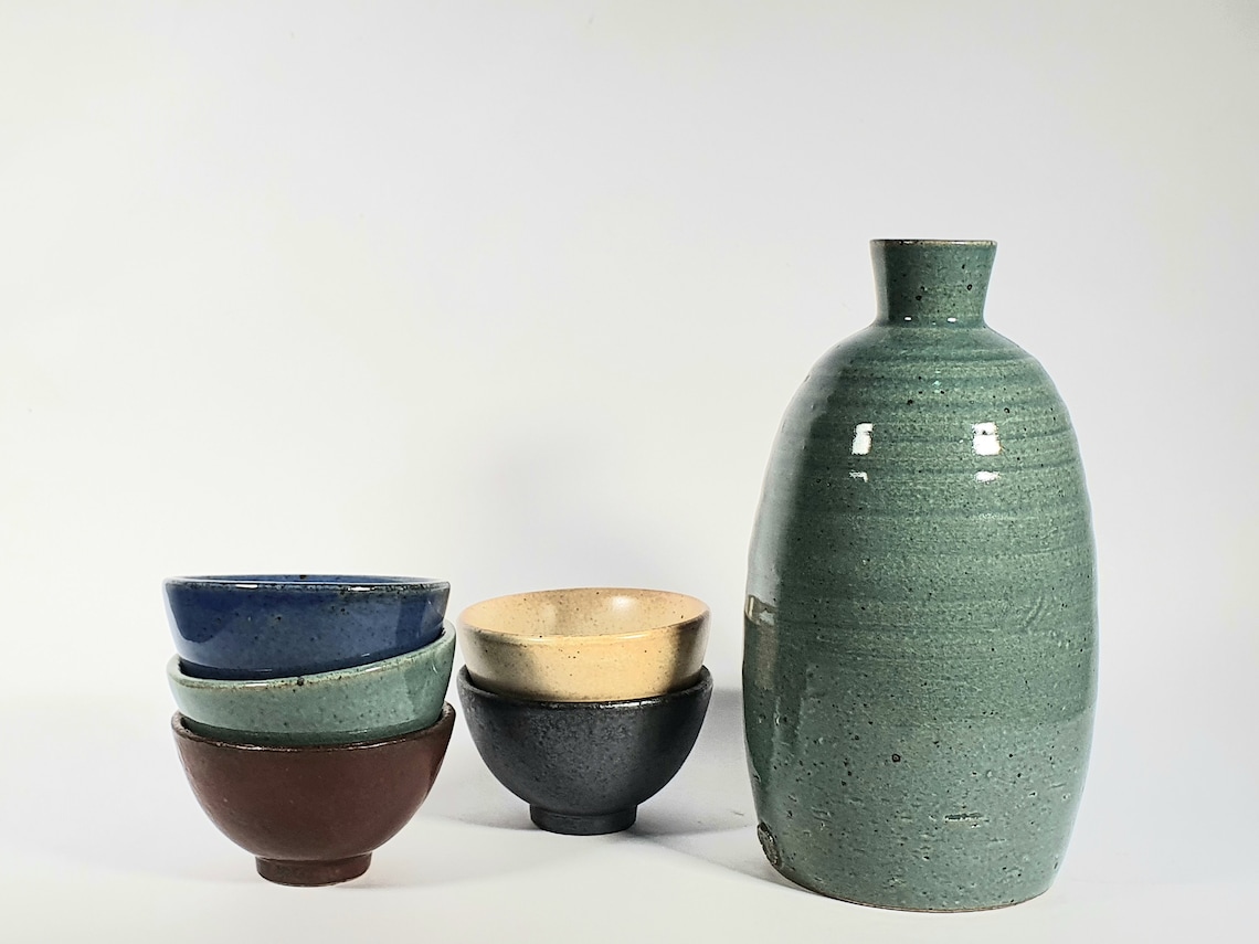 Korean Handmade Sake Set Korean Ceramic Carafe Set Korean Etsy