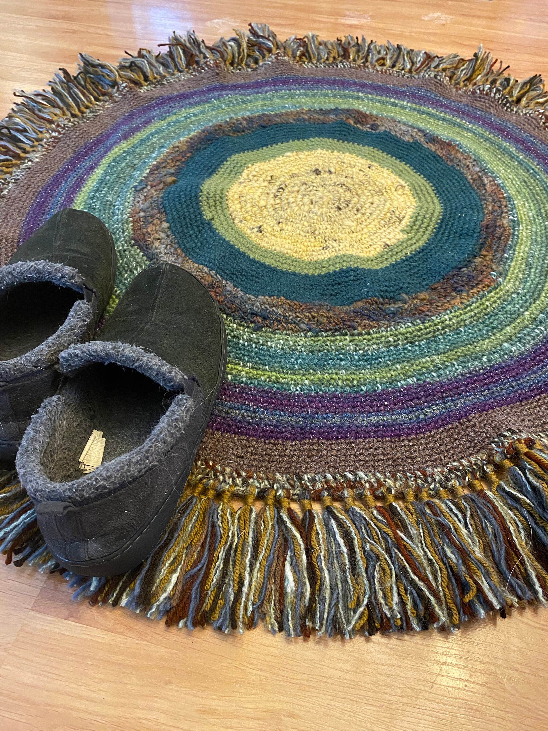 Handcrafted Mixed Earth Round Rug Etsy UK
