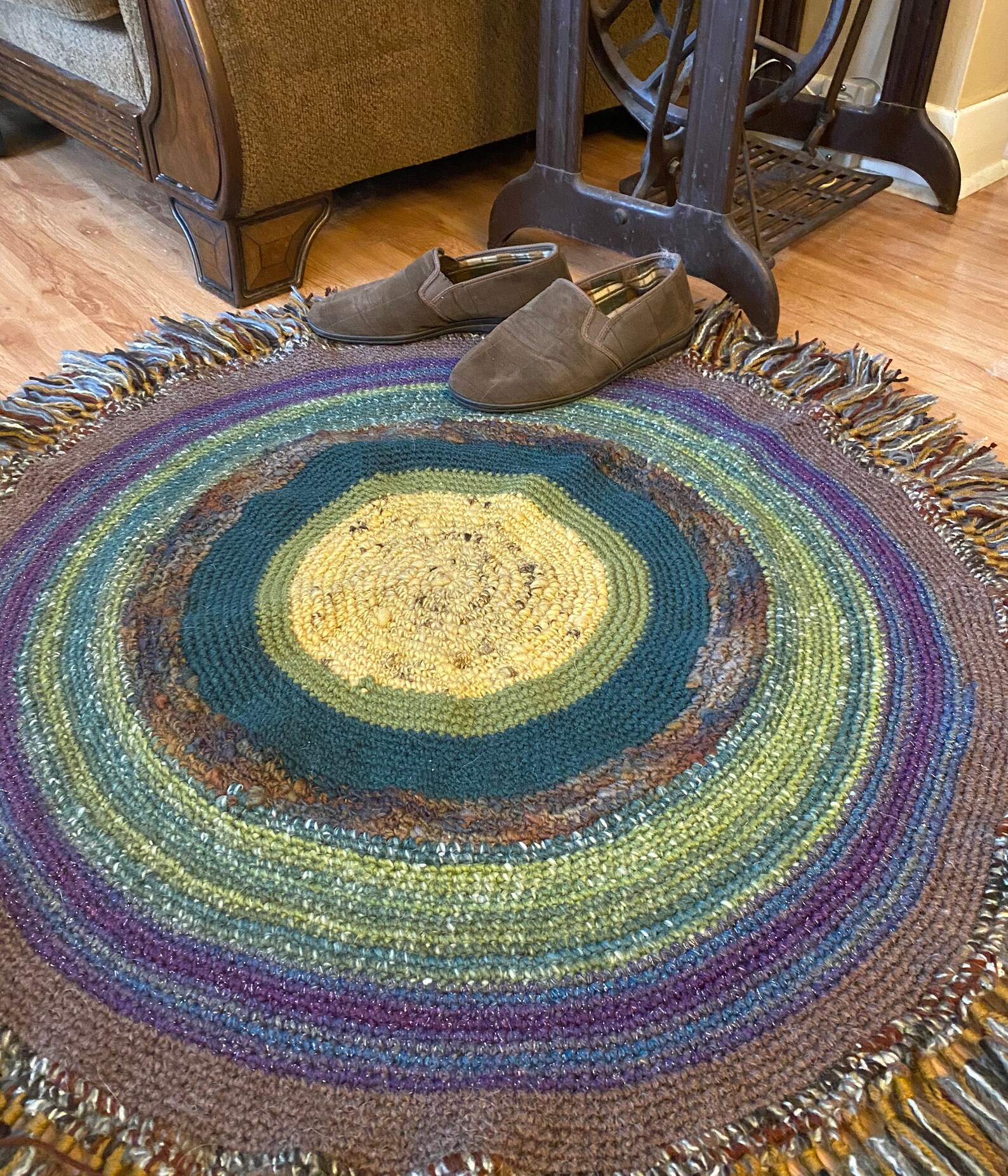 Handcrafted Mixed Earth Round Rug Etsy UK