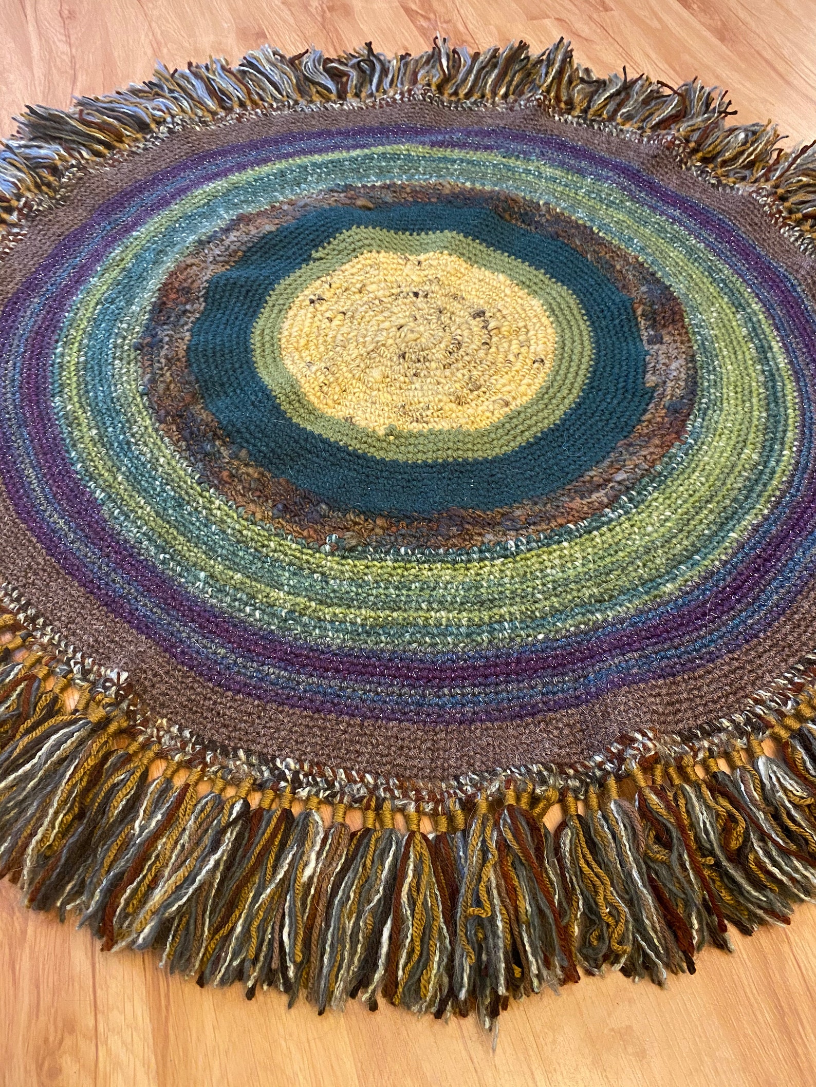 Handcrafted Mixed Earth Round Rug Etsy UK