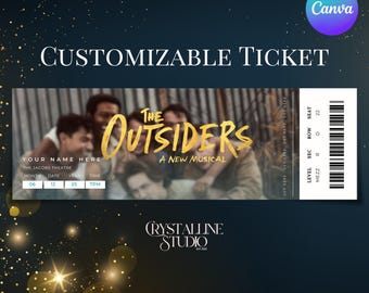 Modello di biglietto per The Outsiders a Broadway