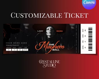 Lady Gaga Mayhem Ball Tour Ticket Template