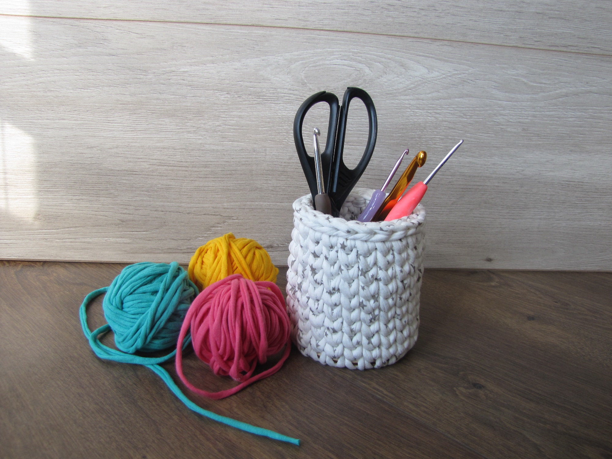 PDF PATTERN / Crochet Pencil holder / How to crochet a basket Etsy