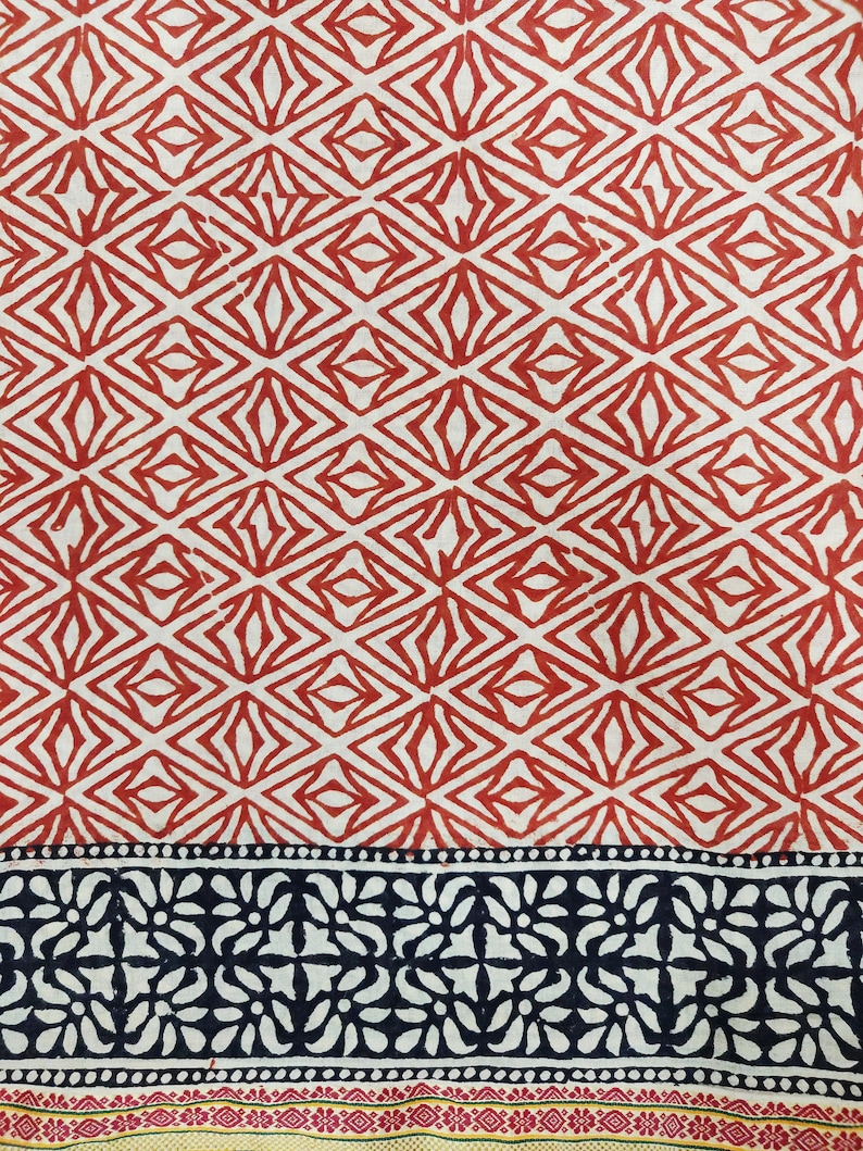 Lot of 2 Pieces of Handmade Bagru Block Print Natural Dye Etsy