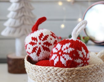 Christmas ornaments knitting pattern, PDF instruction for instant download, NORDIC STAR