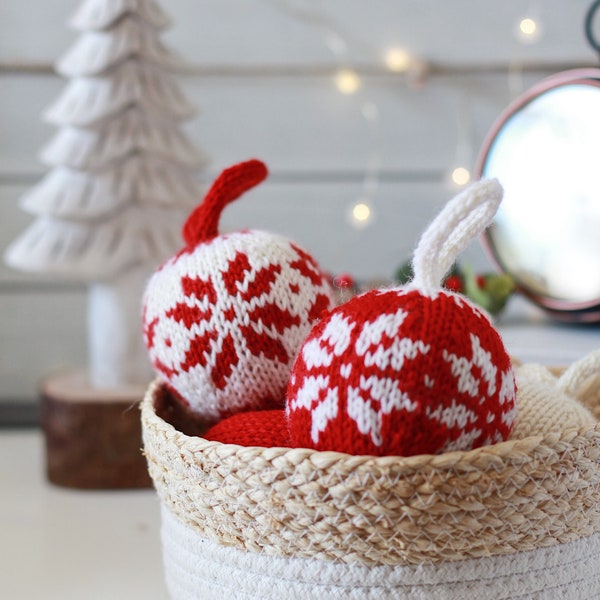 Christmas ornaments knitting pattern, PDF instruction for instant download, NORDIC STAR