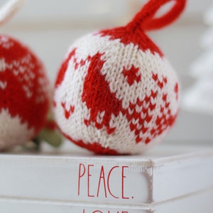 4-in-1 Christmas ornaments knitting pattern, PDF instruction for instant download, LOVING BIRDS image 4